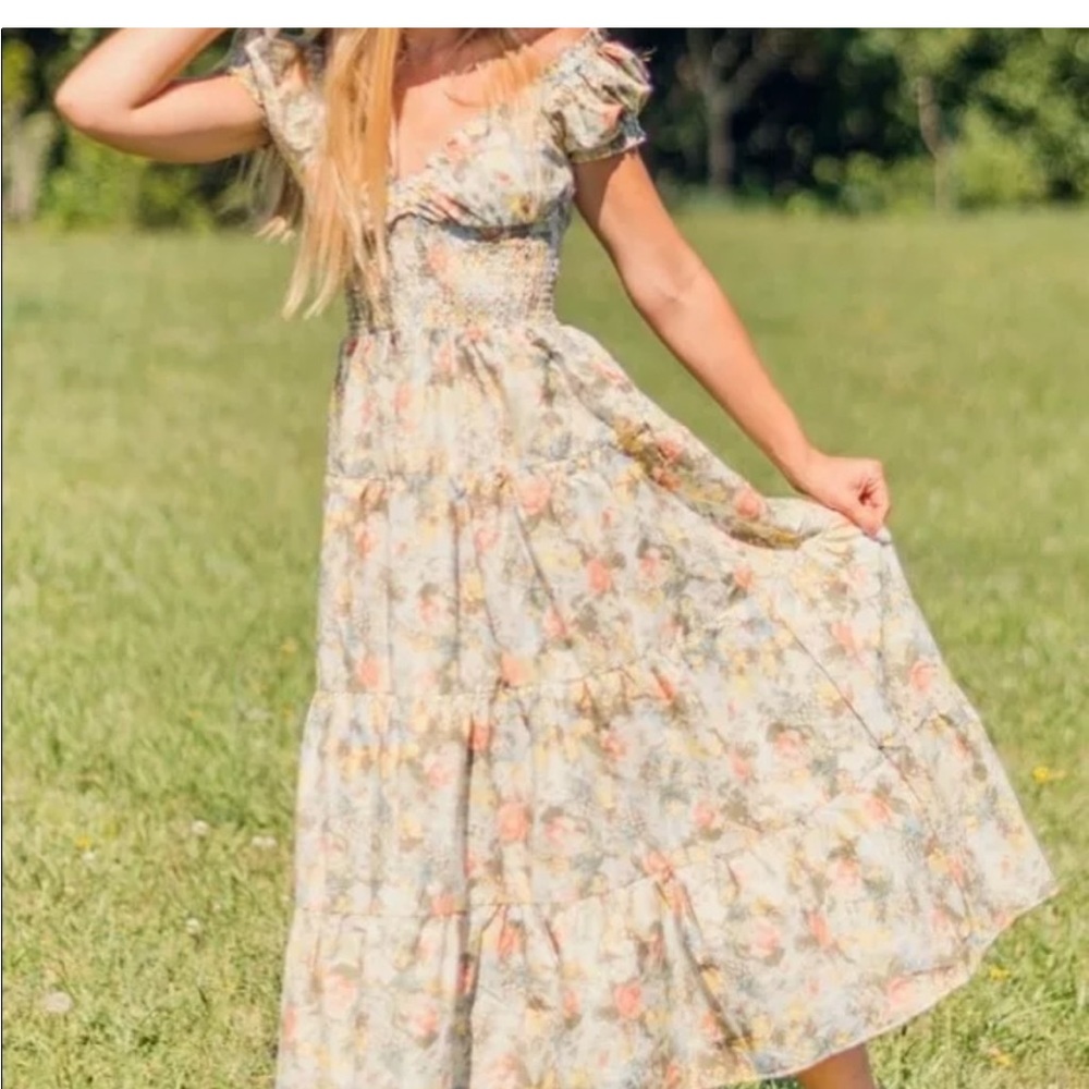 Danielle Bernstein Multi colored floral dress